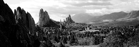 Garden of The Gods, Colorado Springs, Colorado (black &amp; white) by Panoramic Images art print