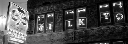Pub lit up at night, Silky O&#39;Sullivan&#39;s, Beale Street, Memphis, Tennessee by Panoramic Images art print