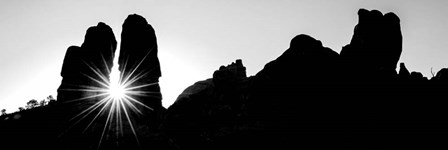 Silhouette of cliffs at Arches National Park, Grand County, Utah by Panoramic Images art print