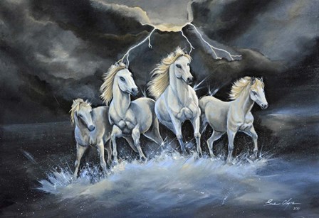 Thundering Horses by Sue Clyne art print