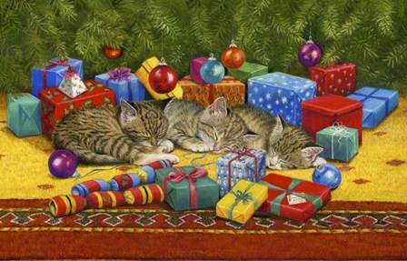 Under The Christmas Tree by Janet Pidoux art print