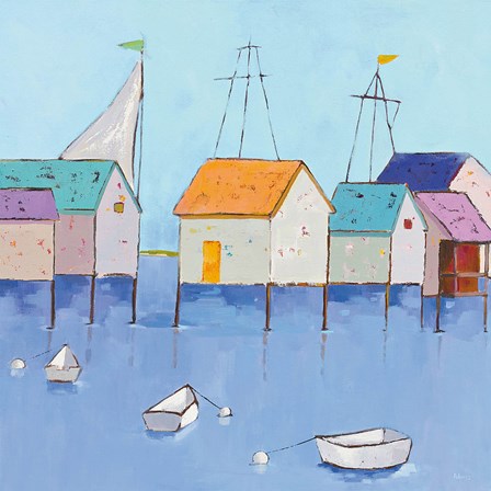 Boat House Row by Phyllis Adams art print
