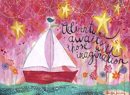 Adventure Awaits - Sailboat by Jennifer McCully art print