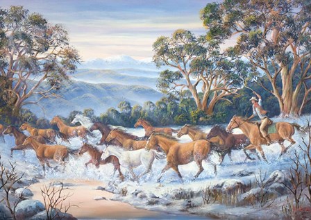 The Man From Snowy River by John Bradley art print