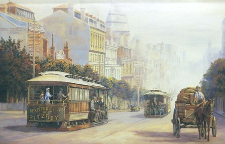 Melbourne Cable Cars by John Bradley art print