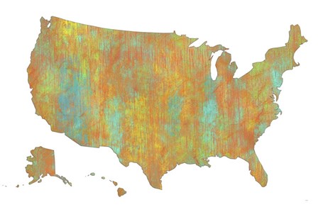 U.S.A. Map 1 by Marlene Watson art print