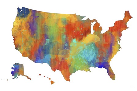 U.S.A. Map 2 by Marlene Watson art print