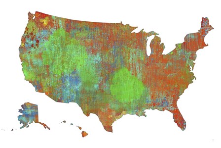 U.S.A. Map 4 by Marlene Watson art print