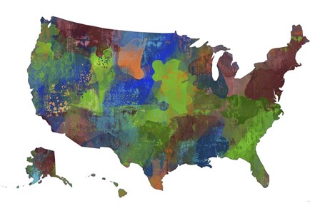 U.S.A. Map 5 by Marlene Watson art print