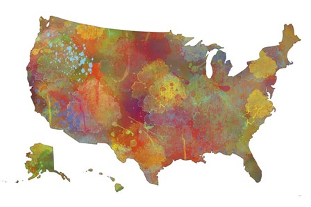 U.S.A. Map 11 by Marlene Watson art print