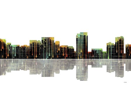 Honolulu Hawaii Skyline BW 1 by Marlene Watson art print