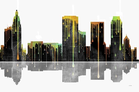 Tulsa Oklahoma Skyline BW 1 by Marlene Watson art print