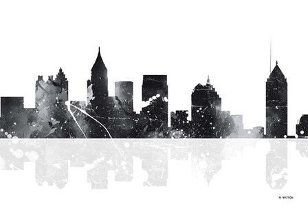 Atlanta Georgia Skyline BG 1 by Marlene Watson art print