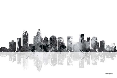 Charlotte NC Skyline BG 1 by Marlene Watson art print