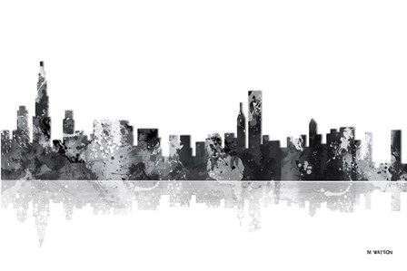 Chicago Illinois Skyline BG 1 by Marlene Watson art print