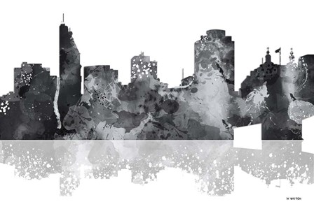 Cincinnati Ohio Skyline BG 1 by Marlene Watson art print