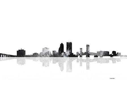 Jacksonville Florida Skyline BG 1 by Marlene Watson art print