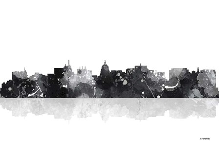 Madison Wisconsin Skyline BG 1 by Marlene Watson art print