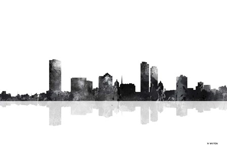 Milwaukee Wisconsin Skyline BG 1 by Marlene Watson art print