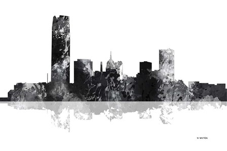 Oklahoma City Oklahoma Skyline BG 1 by Marlene Watson art print