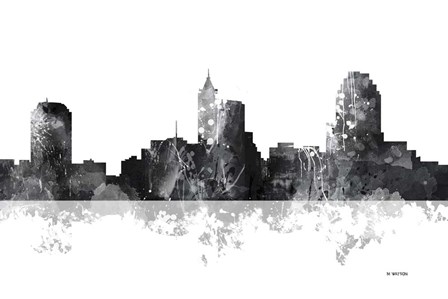 Raleigh North Carolina Skyline BG 1 by Marlene Watson art print