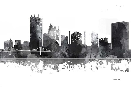 Toledo Ohio Skyline BG 1 by Marlene Watson art print