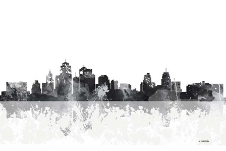 Kansas City Missouri Skyline by Marlene Watson art print