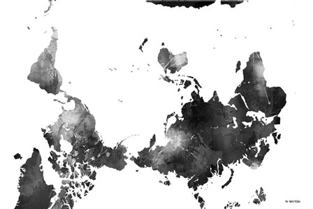 Upside Down Map Of The World BG 1 by Marlene Watson art print