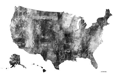 USA Map BG 1 by Marlene Watson art print