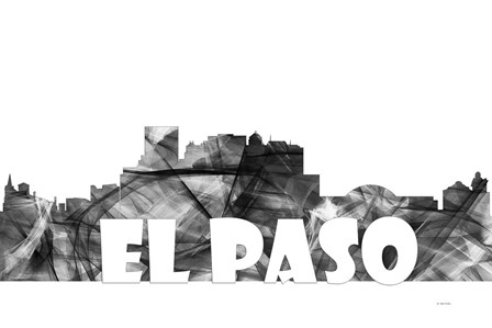 El Paso Texas Skyline BG 2 by Marlene Watson art print