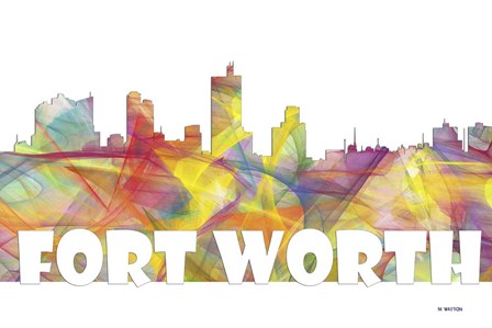 Fort Worth Texas Skyline Multi Colored 2 by Marlene Watson art print