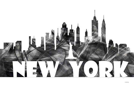 New York New York Skyline BG 2 by Marlene Watson art print