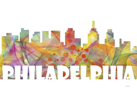 Philadelphia Skyline Multi Colored 2 by Marlene Watson art print
