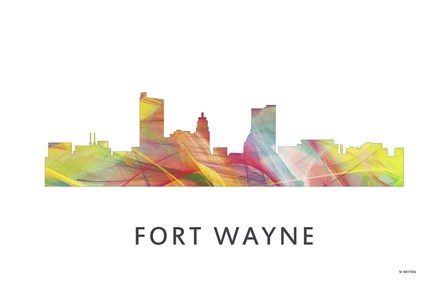 Fort Wayne Indiana Skyline by Marlene Watson art print