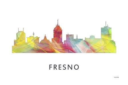 Fresno California Skyline by Marlene Watson art print
