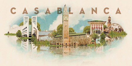 Vintage Casablanca, Morocco, Africa by Take Me Away art print