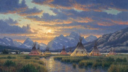 Blackfeet Of The Rockies by Randy Van Beek art print