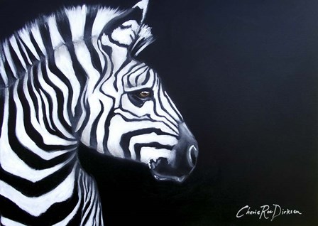 Zebra On Black by Cherie Roe Dirksen art print