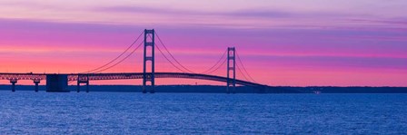 Mackinac Bridge at Sunset, Michigan by Panoramic Images art print