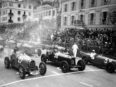 Le depart du Grand Prix de Monaco 1932 by Charles Delius art print