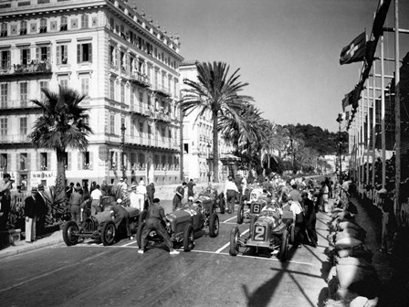 Depart du Grand Prix automobile de Nice 1934 by Charles Delius art print