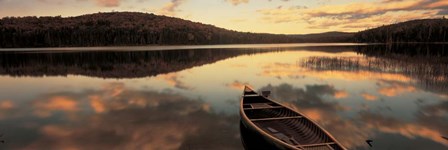 Water And Boat, Maine, New Hampshire Border by Panoramic Images art print