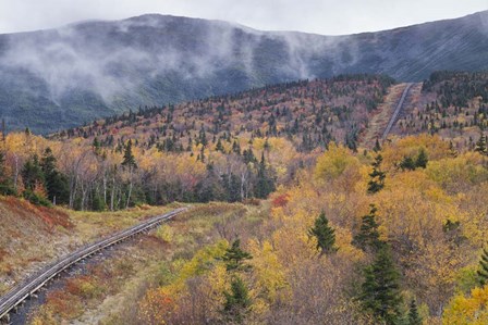 New Hampshire, White Mountains, Bretton Woods, Mount Washington Cog Railway trestle by Walter Bibikow / Danita Delimont art print