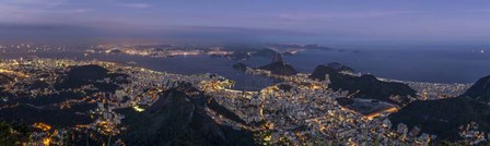 Aerial view of city from Christ the Redeemer, Corcovado, Rio de Janeiro, Brazil by Panoramic Images art print