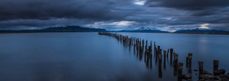 Snowcapped Mountain and Lake at Dusk, Patagonia, Chile by Panoramic Images art print