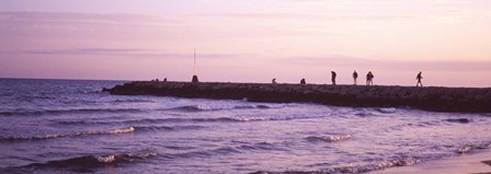 Jetty in the Sea, Barcelona, Spain by Panoramic Images art print