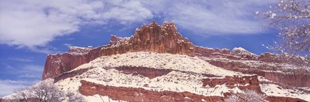 Snow Covered Cliff in Capitol Reef National Park, Utah by Panoramic Images art print