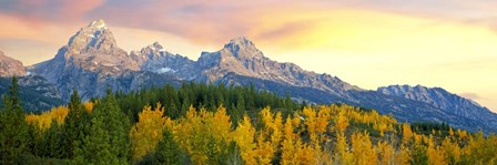 Sunrise Over Mountain Range, Grand Teton National Park, Wyoming by Panoramic Images art print