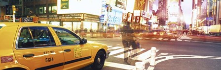 Blurred Traffic in Times Square, New York City by Panoramic Images art print