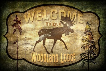 Welcome - Lodge Moose by LightBoxJournal art print